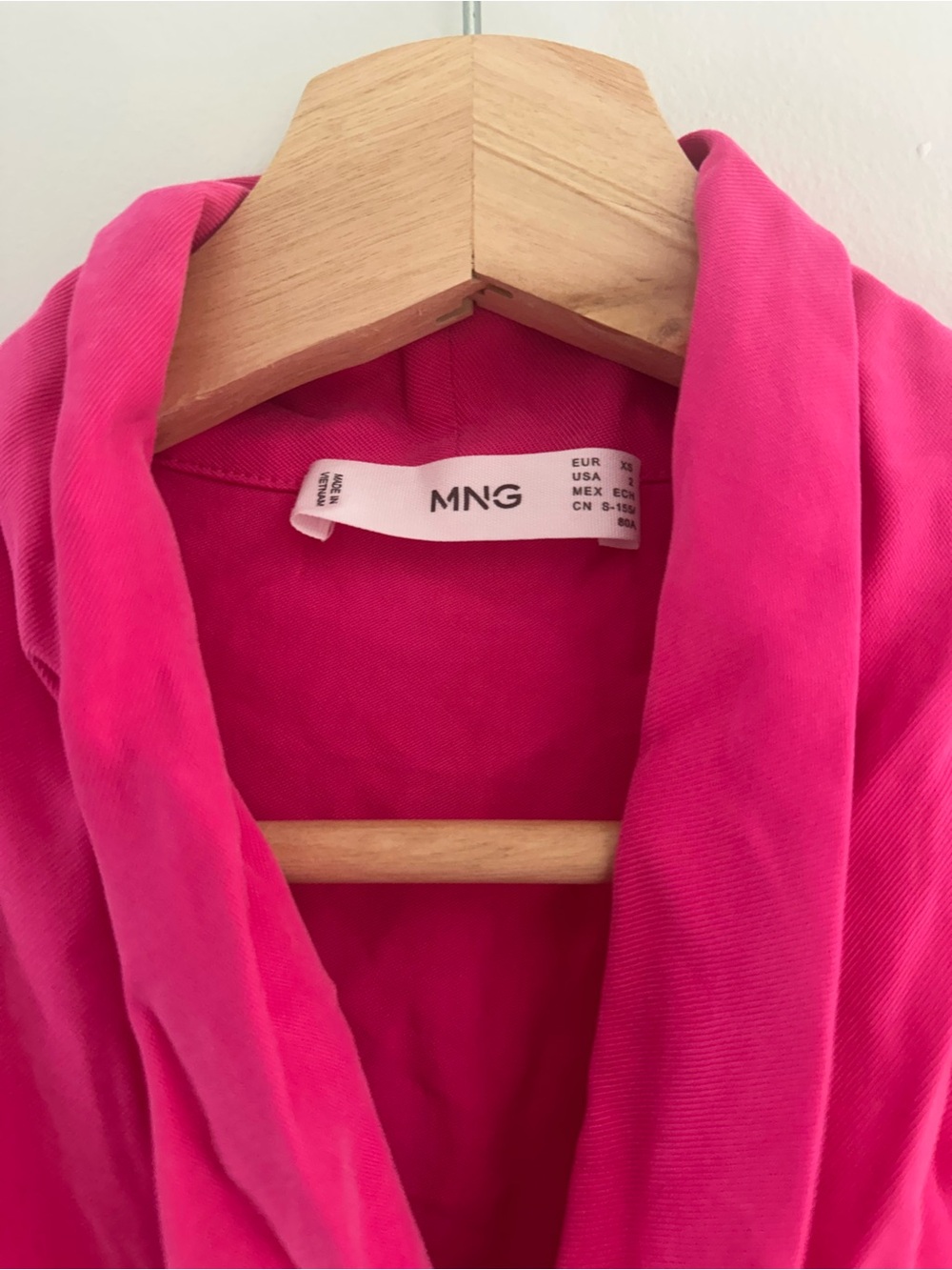 Mango Hot Pink Draped V-Neck Mini Dress - Picture 2 of 2